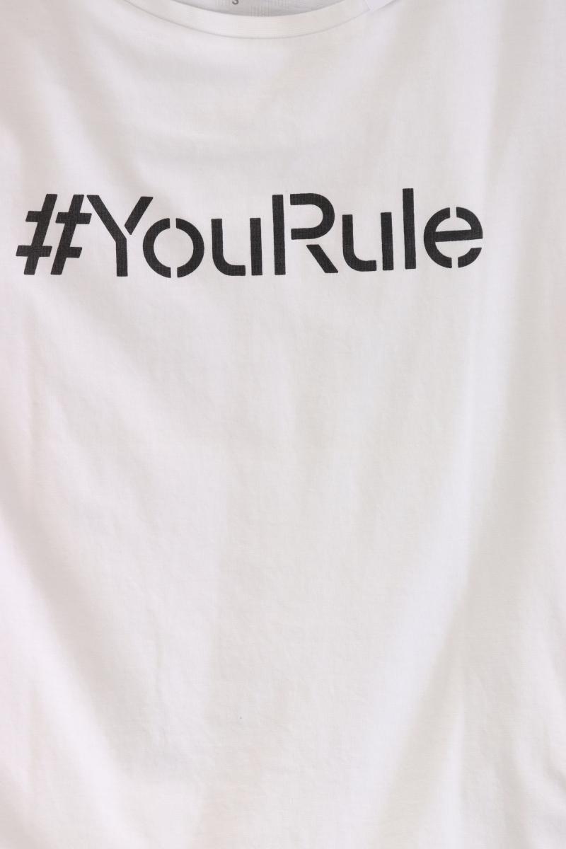 Esprit Printshirt Gr. S Kurzarm weiß aus Baumwolle