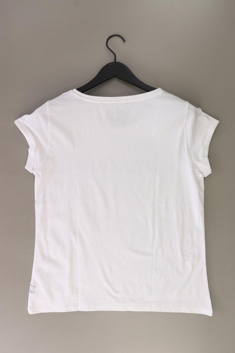 Esprit Printshirt Gr. S Kurzarm weiß aus Baumwolle