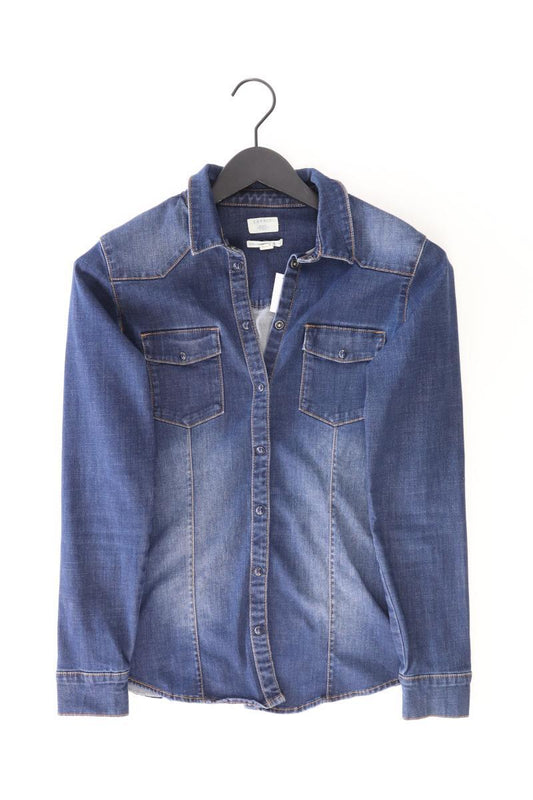 Esprit Jeansbluse Gr. S Langarm blau aus Baumwolle