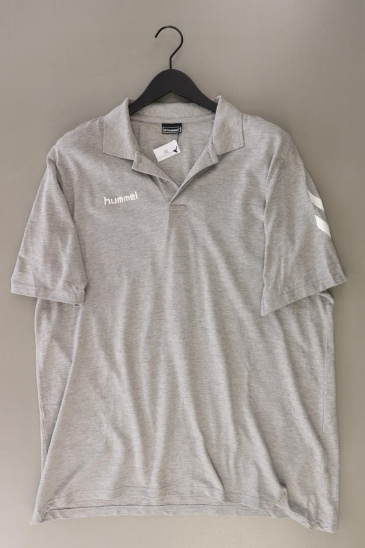 hummel Poloshirt für Herren Gr. XXXL Kurzarm grau aus Viskose