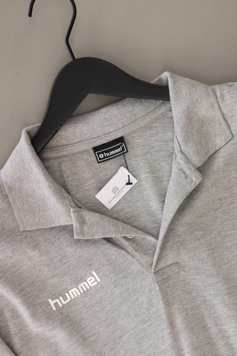 hummel Poloshirt für Herren Gr. XXXL Kurzarm grau aus Viskose