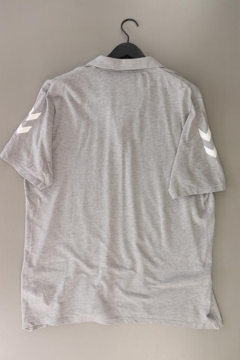 hummel Poloshirt für Herren Gr. XXXL Kurzarm grau aus Viskose