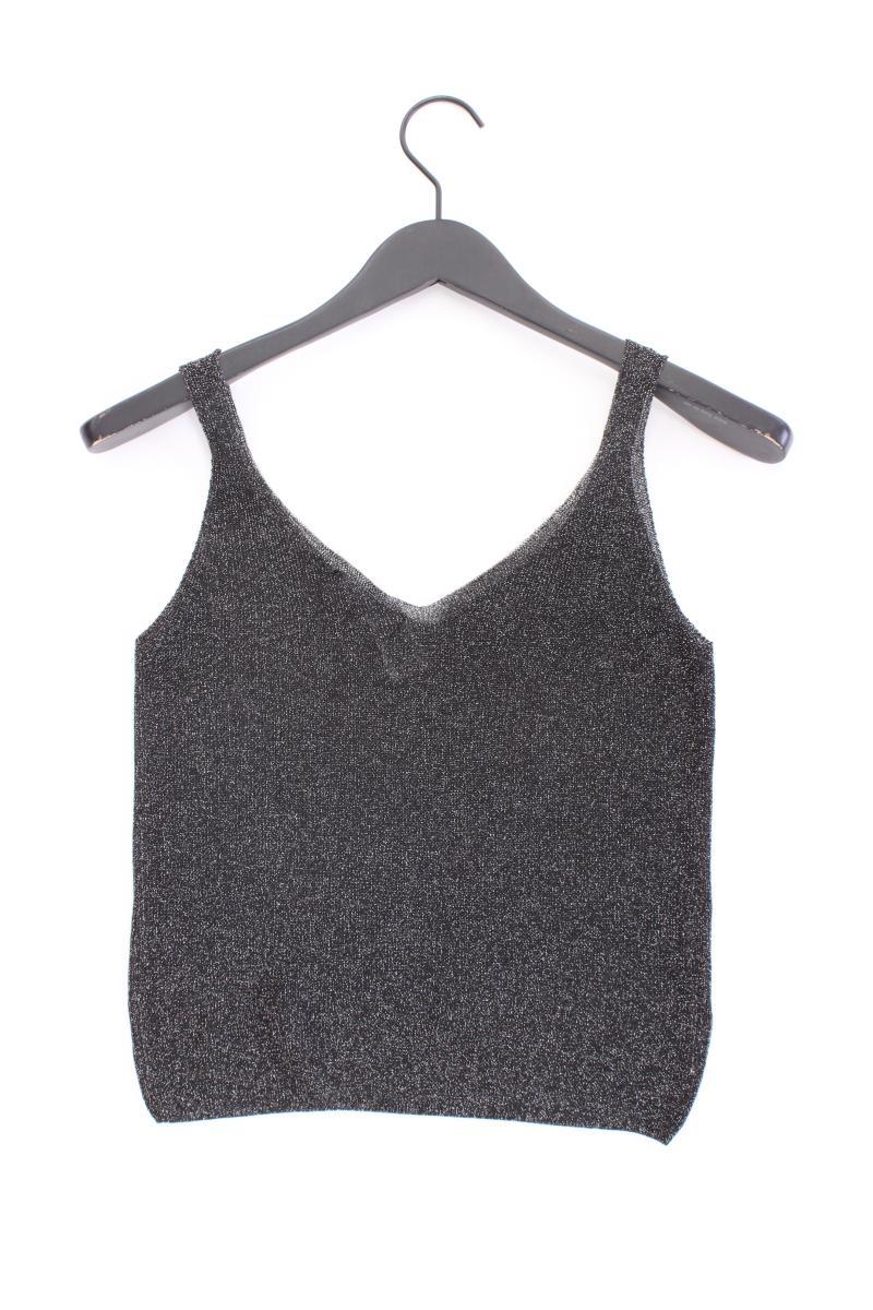 Mango Trägertop Gr. XS mit Glitzer silber