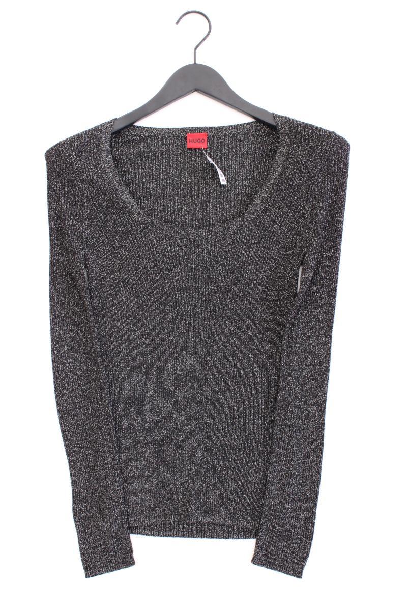 Hugo Boss Longsleeve-Shirt Gr. S Langarm mit Glitzer silber aus Viskose