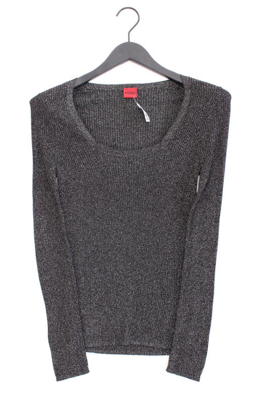 Hugo Boss Longsleeve-Shirt Gr. S Langarm mit Glitzer silber aus Viskose