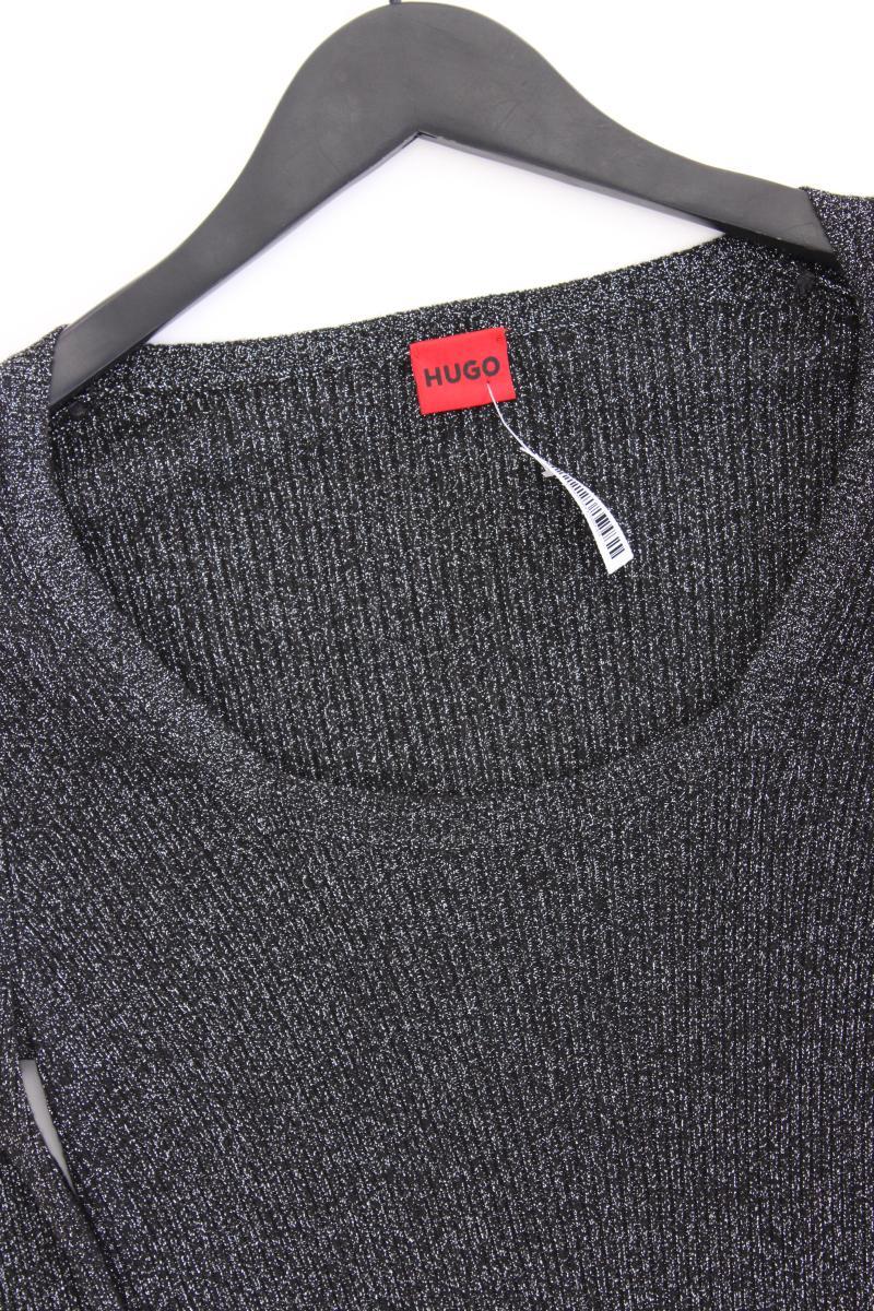 Hugo Boss Longsleeve-Shirt Gr. S Langarm mit Glitzer silber aus Viskose