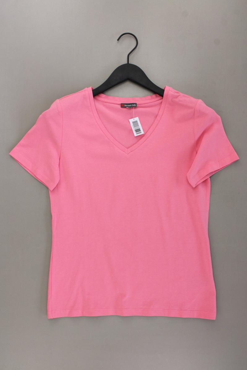 Street One Shirt mit V-Ausschnitt Gr. 40 neuwertig Kurzarm rosa aus Baumwolle