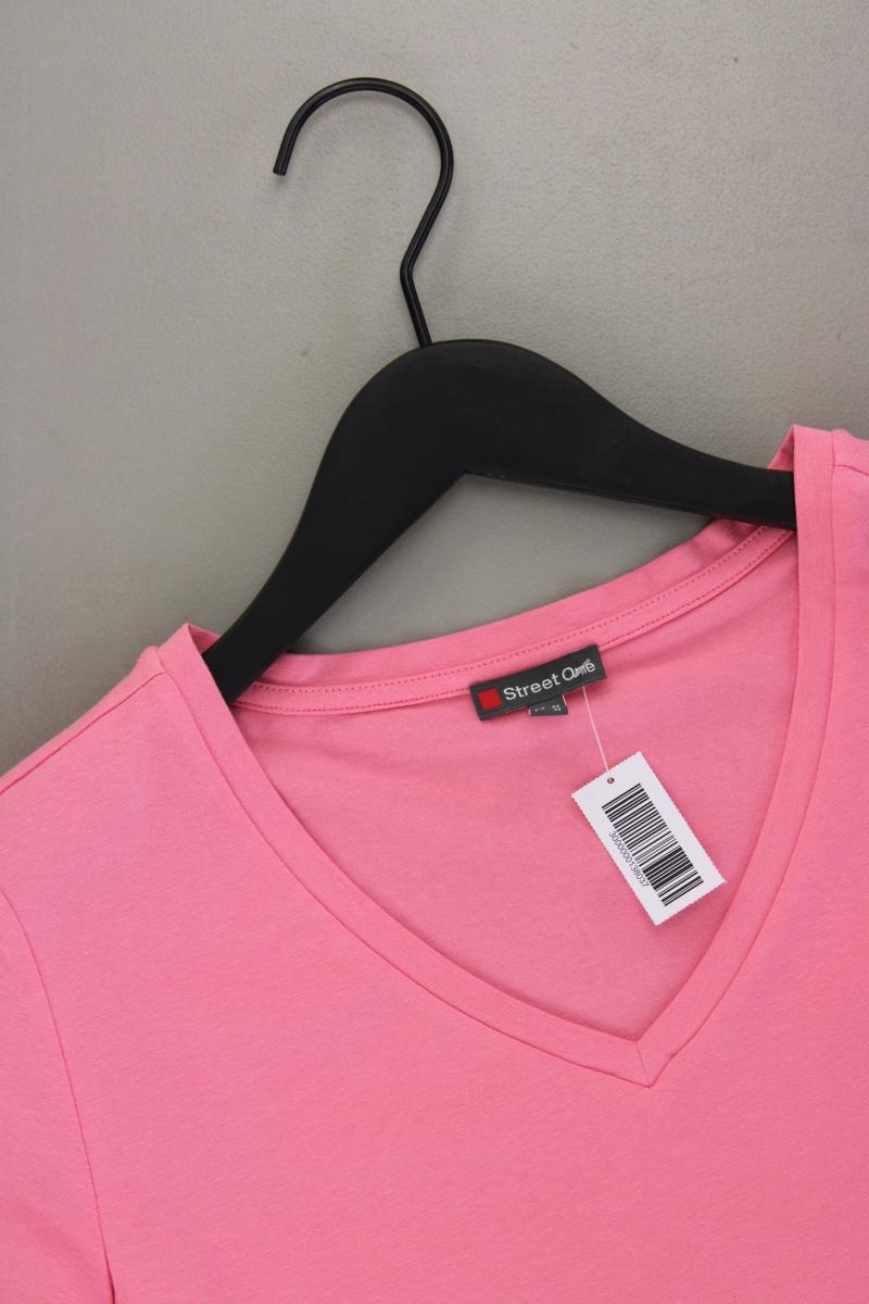 Street One Shirt mit V-Ausschnitt Gr. 40 neuwertig Kurzarm rosa aus Baumwolle