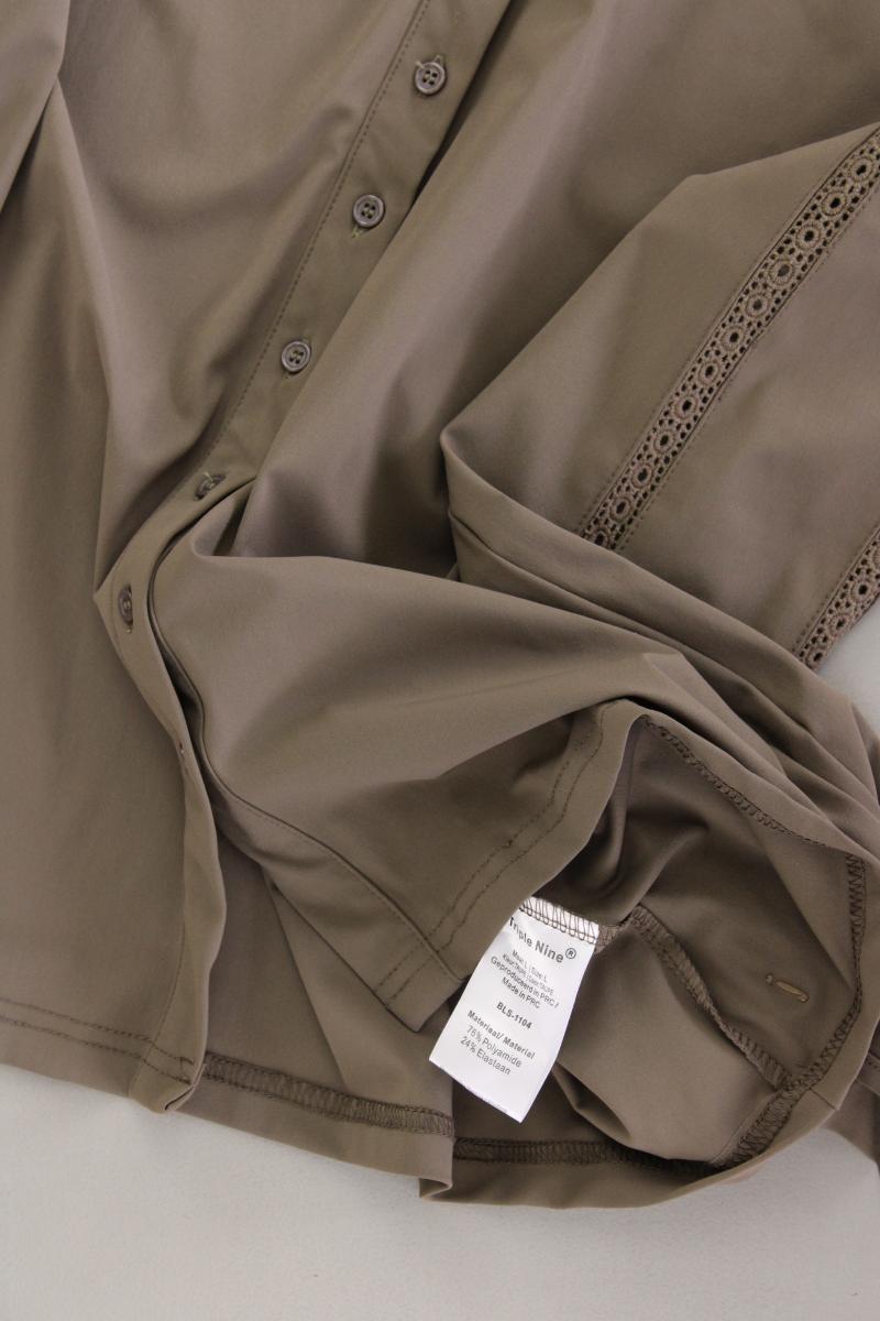 Rüschenbluse Gr. L Langarm braun aus Polyamid