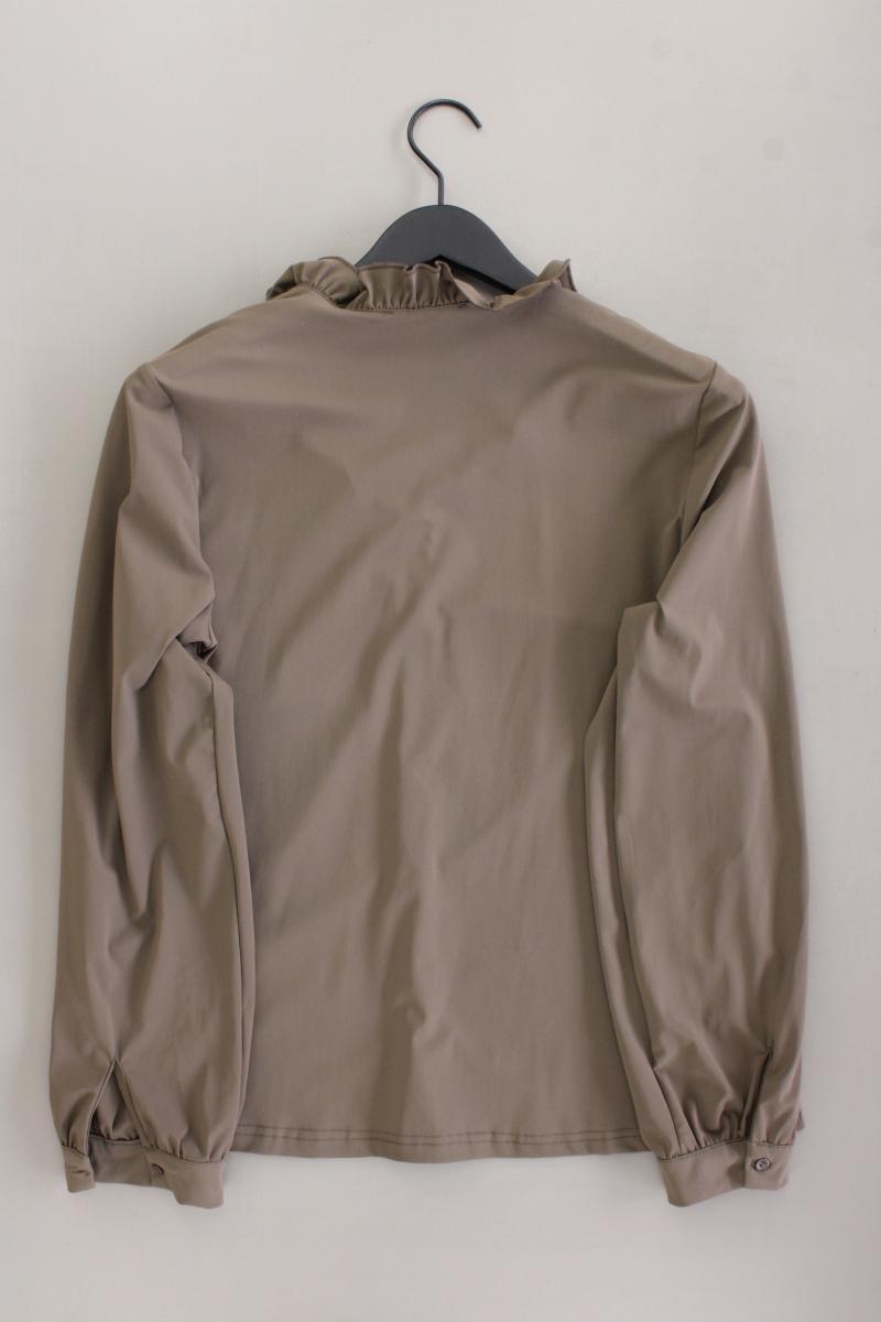 Rüschenbluse Gr. L Langarm braun aus Polyamid