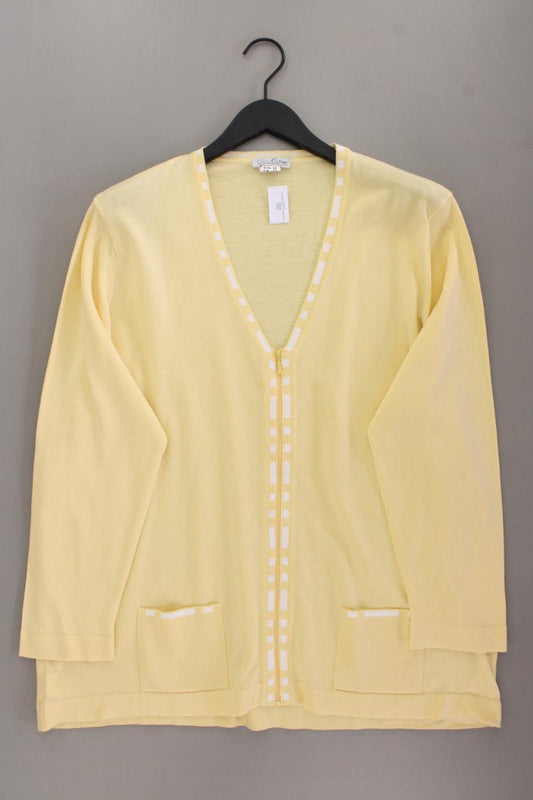 Strickjacke Gr. 52 Langarm gelb aus Baumwolle