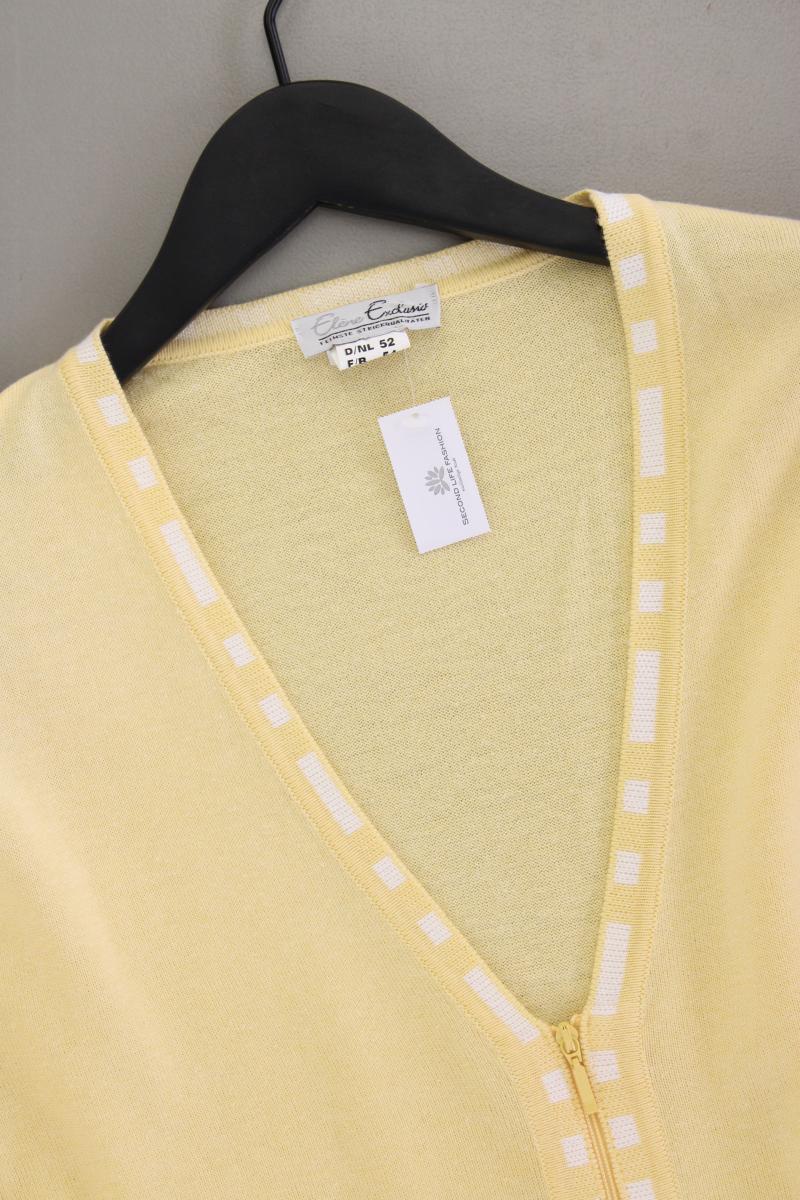Strickjacke Gr. 52 Langarm gelb aus Baumwolle