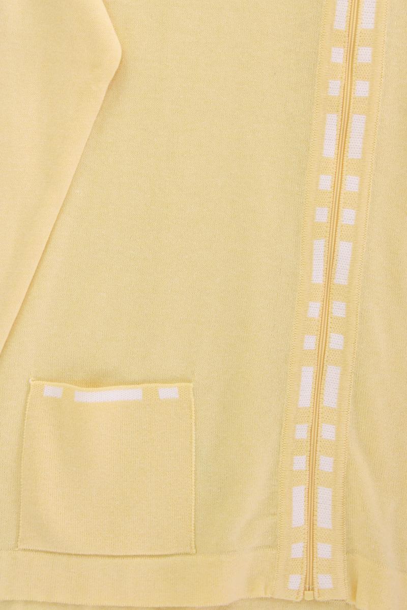 Strickjacke Gr. 52 Langarm gelb aus Baumwolle
