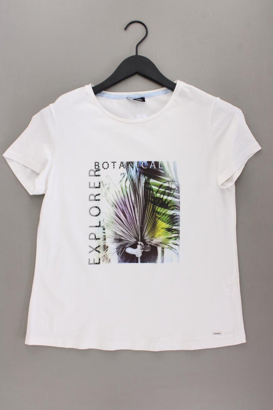 Taifun Printshirt Gr. 40 Kurzarm weiß