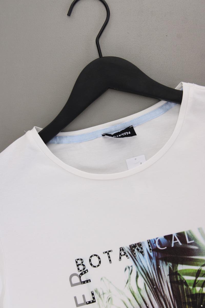 Taifun Printshirt Gr. 40 Kurzarm weiß
