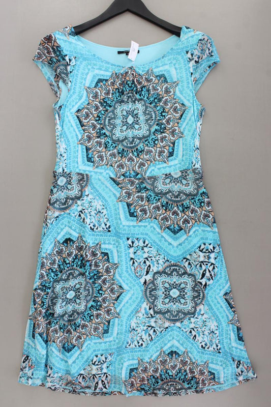 comma, Kurzarmkleid Gr. 40 neuwertig blau aus Polyacryl