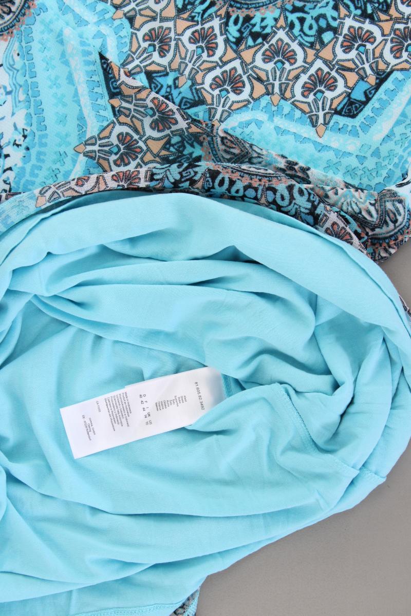 comma, Kurzarmkleid Gr. 40 neuwertig blau aus Polyacryl