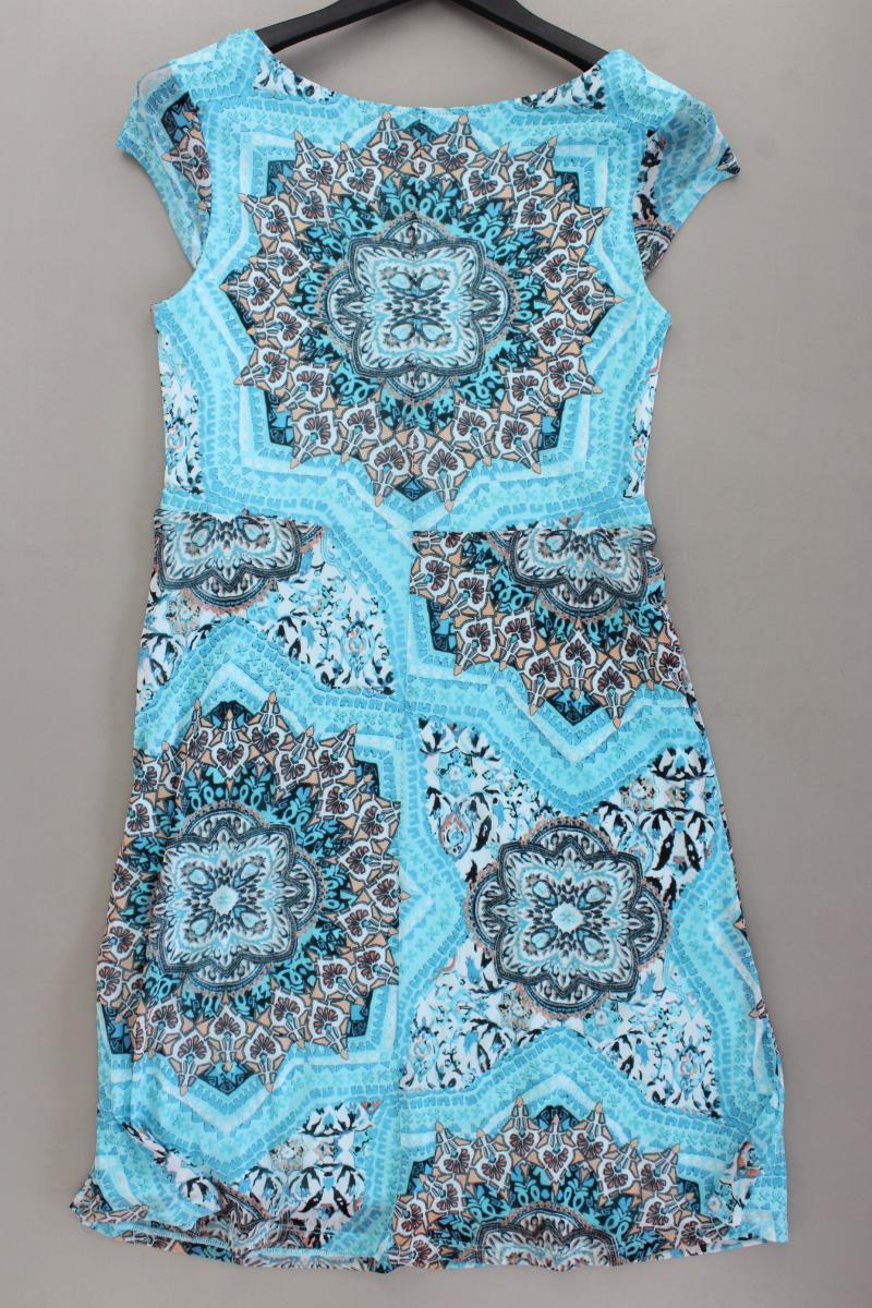 comma, Kurzarmkleid Gr. 40 neuwertig blau aus Polyacryl