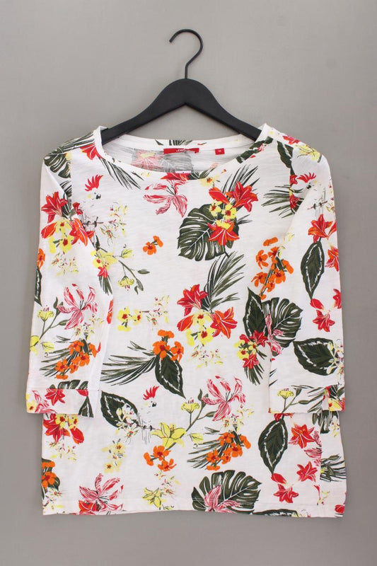 s.Oliver Printshirt Gr. 38 mit Blumenmuster 3/4 Ärmel mehrfarbig aus Baumwolle
