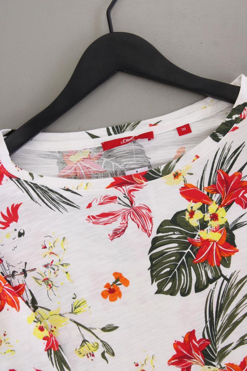 s.Oliver Printshirt Gr. 38 mit Blumenmuster 3/4 Ärmel mehrfarbig aus Baumwolle