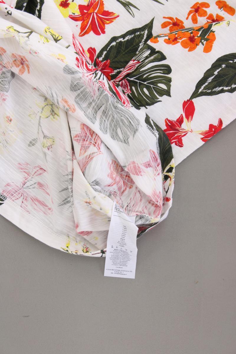 s.Oliver Printshirt Gr. 38 mit Blumenmuster 3/4 Ärmel mehrfarbig aus Baumwolle