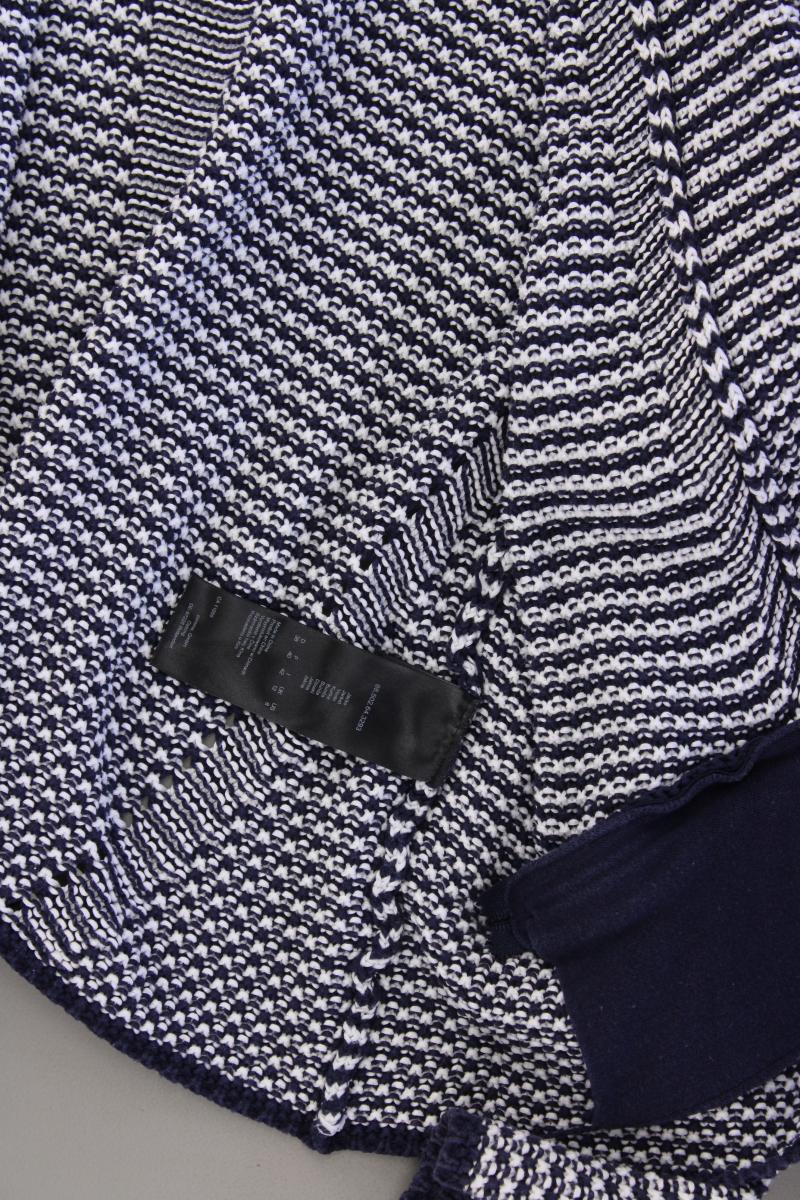 comma, Strickjacke Gr. 38 gestreift Langarm blau aus Baumwolle