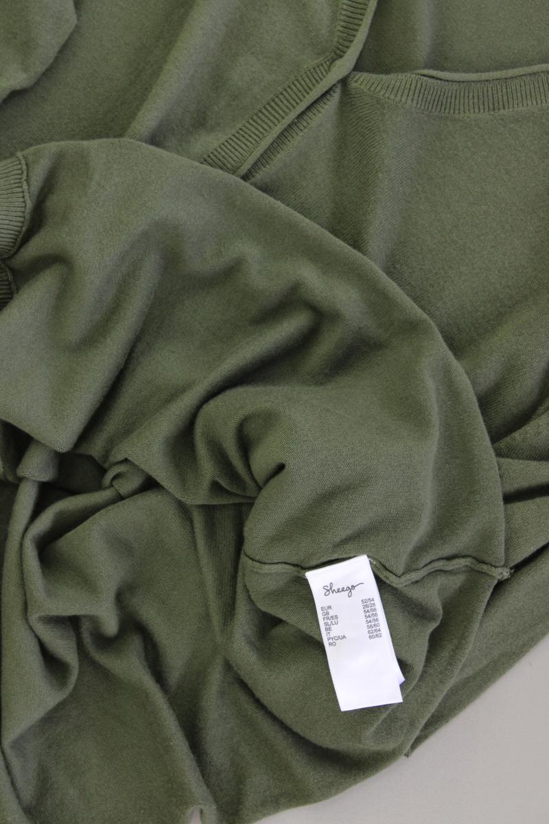 sheego Strickjacke Gr. 52/54 Langarm olivgrün aus Viskose