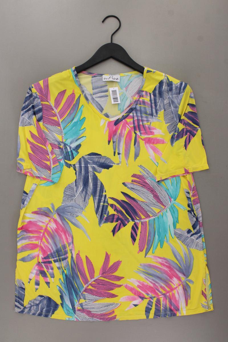 in-Print Shirt mit V-Ausschnitt Gr. M neuwertig Kurzarm mehrfarbig aus Polyester