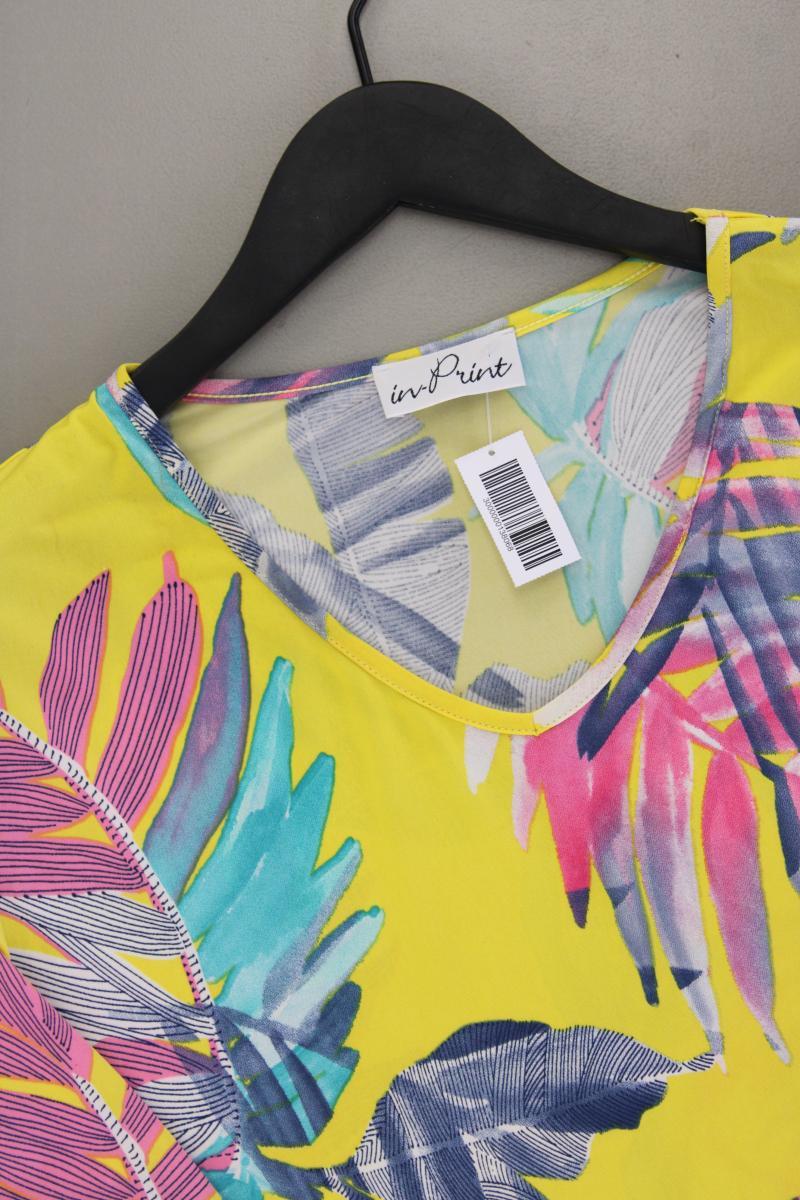 in-Print Shirt mit V-Ausschnitt Gr. M neuwertig Kurzarm mehrfarbig aus Polyester