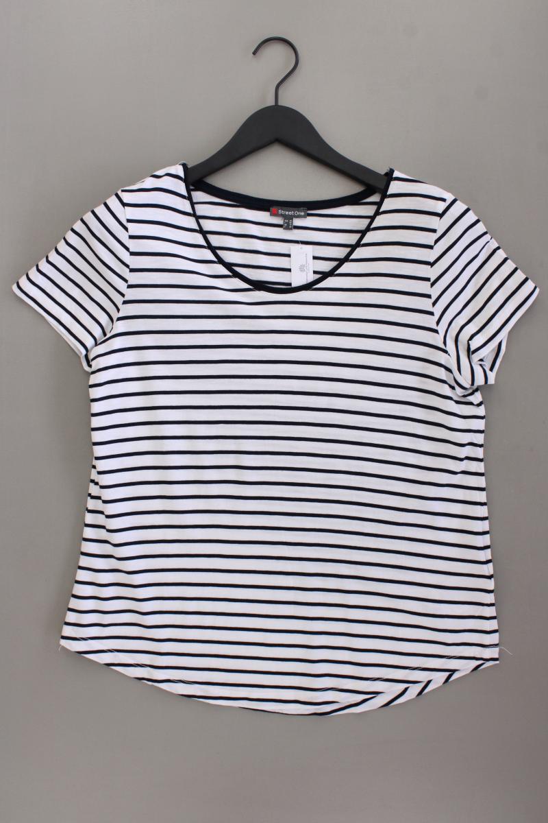 Street One Ringelshirt Gr. 40 gestreift Kurzarm blau aus Baumwolle