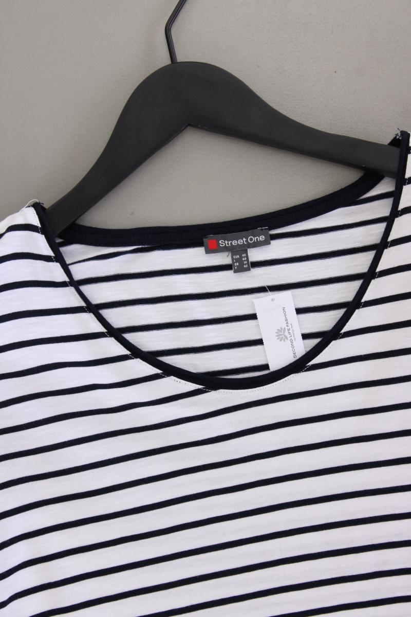 Street One Ringelshirt Gr. 40 gestreift Kurzarm blau aus Baumwolle