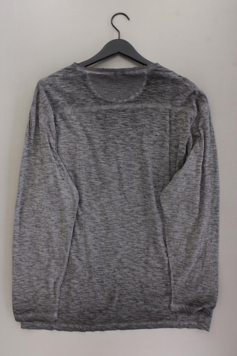 Longsleeve-Shirt für Herren Gr. XXL Langarm grau aus Baumwolle