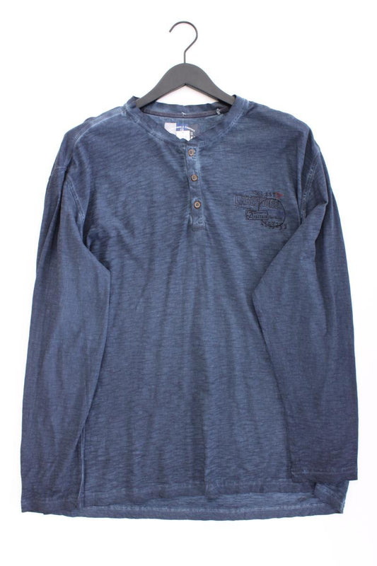 Longsleeve-Shirt Gr. XXL Langarm blau aus Baumwolle