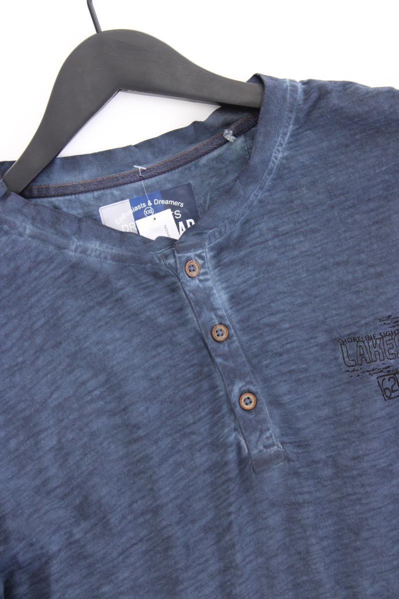 Longsleeve-Shirt Gr. XXL Langarm blau aus Baumwolle