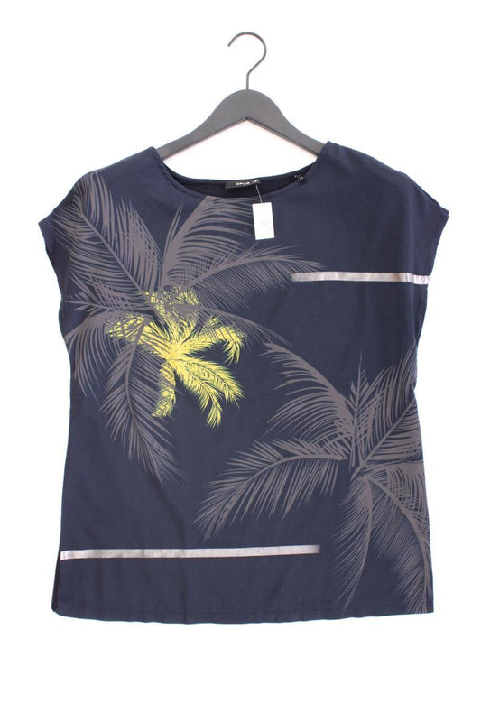 Opus Bluse Modell Sino Print Gr. 38 Kurzarm blau aus Viskose