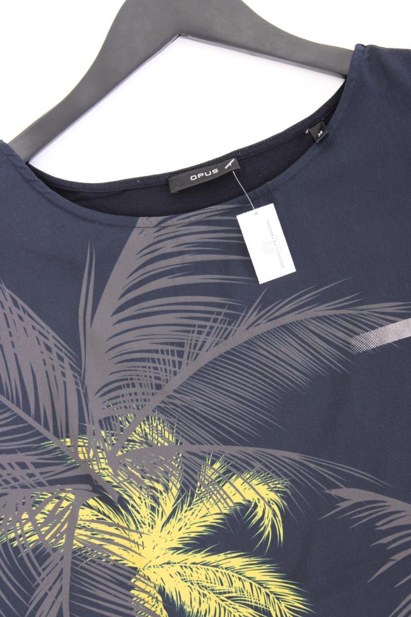 Opus Bluse Modell Sino Print Gr. 38 Kurzarm blau aus Viskose