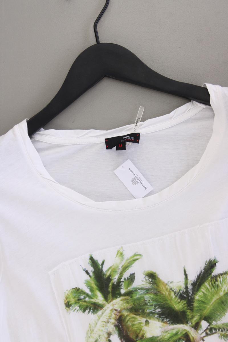 Cinque Printshirt Gr. 38 Kurzarm weiß aus Baumwolle