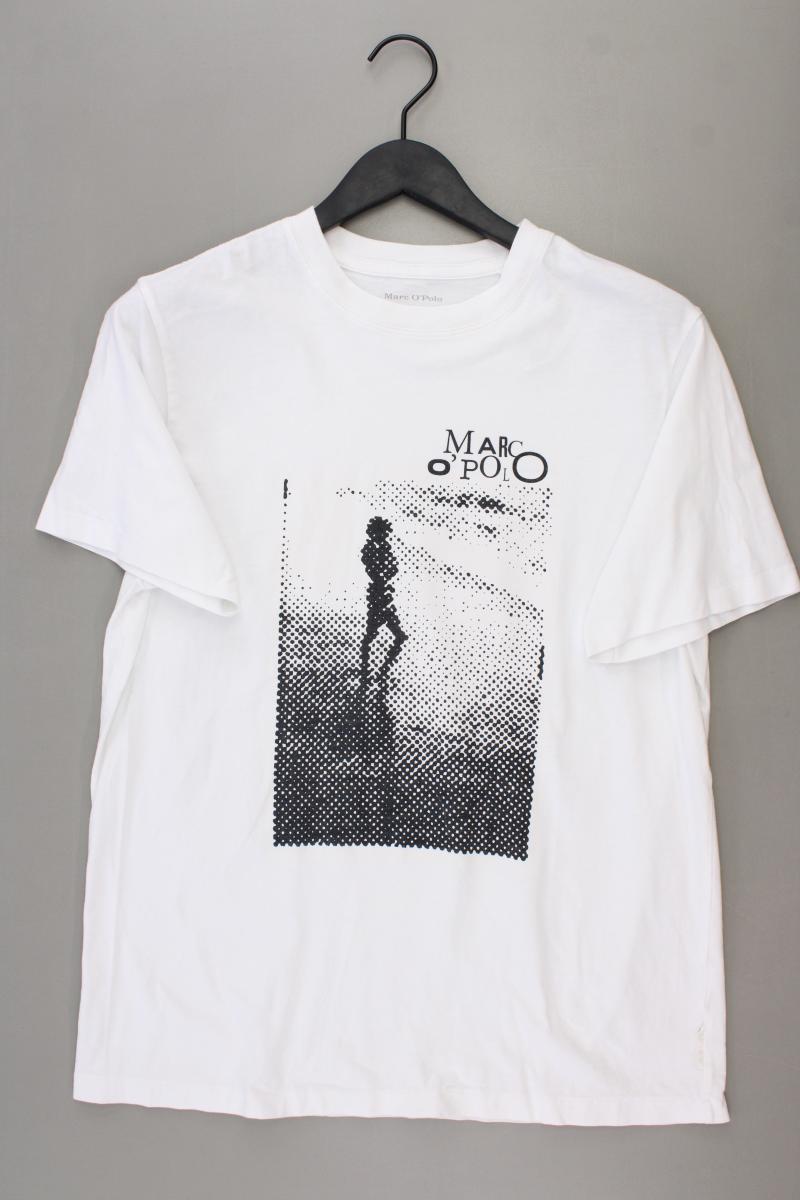Marc O'Polo Printshirt für Herren Gr. M Kurzarm weiß