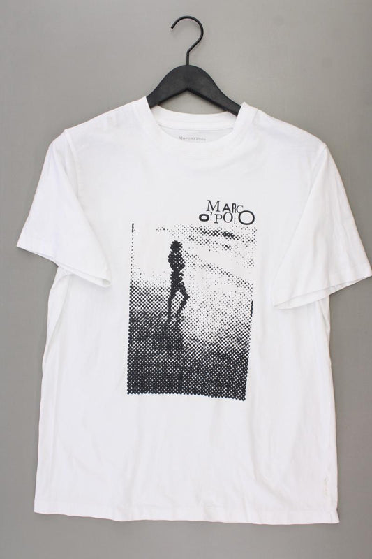 Marc O'Polo Printshirt für Herren Gr. M Kurzarm weiß