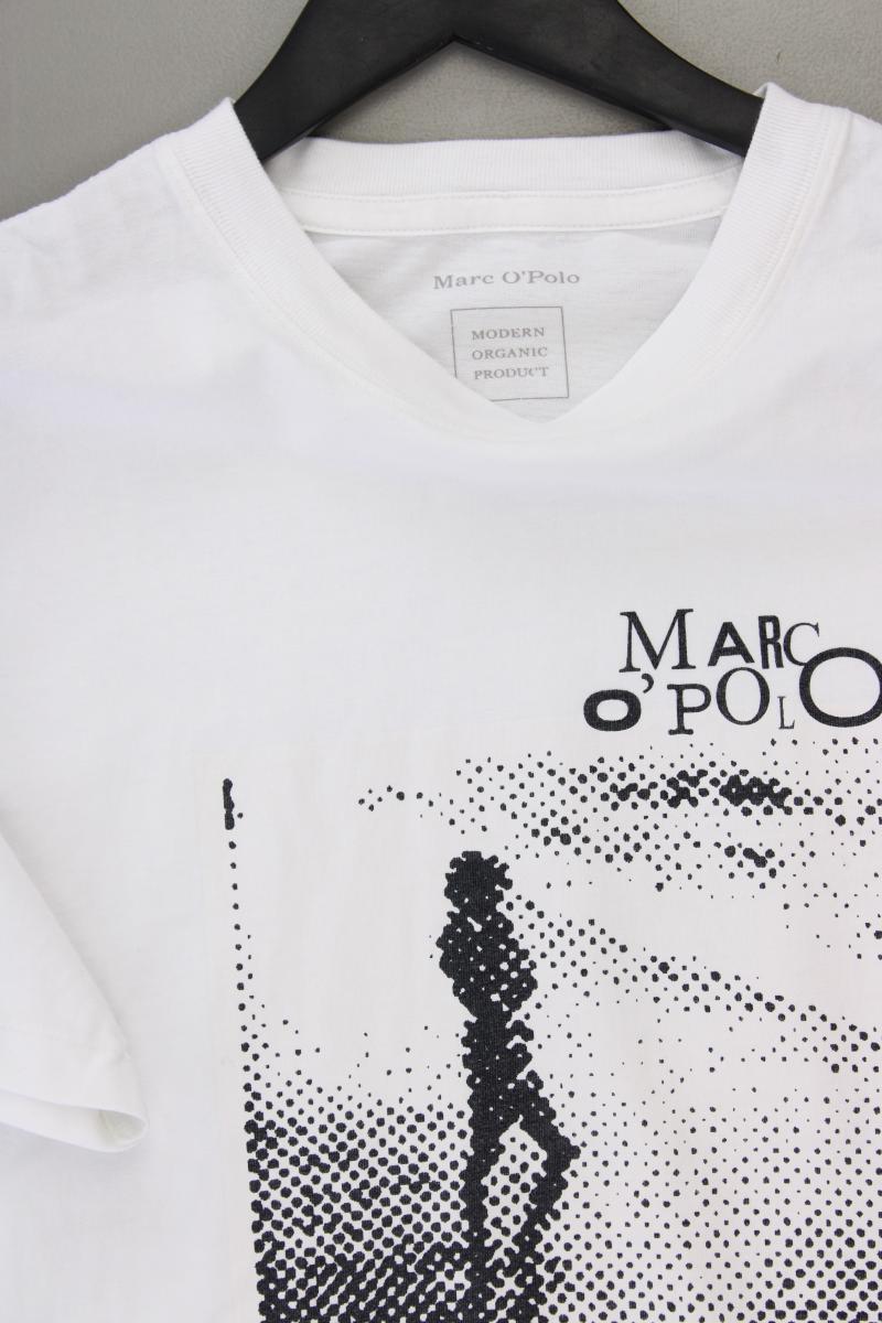 Marc O'Polo Printshirt für Herren Gr. M Kurzarm weiß