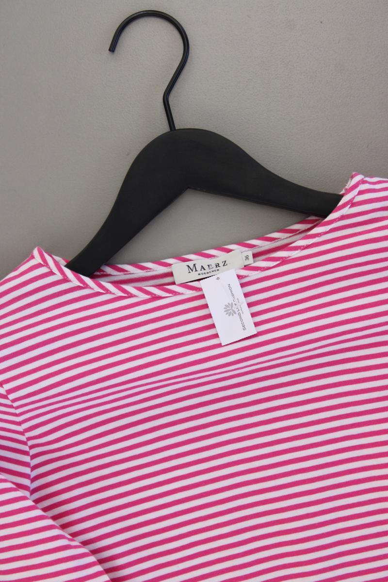 MAERZ München Ringelshirt Gr. 36 gestreift 3/4 Ärmel pink aus Baumwolle