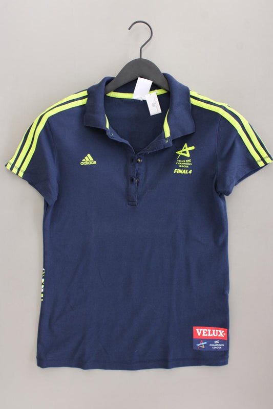Adidas Poloshirt Gr. 34/36 Kurzarm blau aus Baumwolle