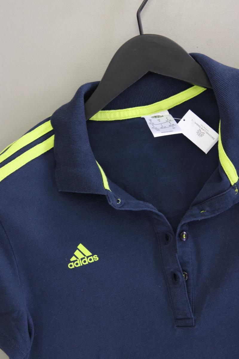 Adidas Poloshirt Gr. 34/36 Kurzarm blau aus Baumwolle