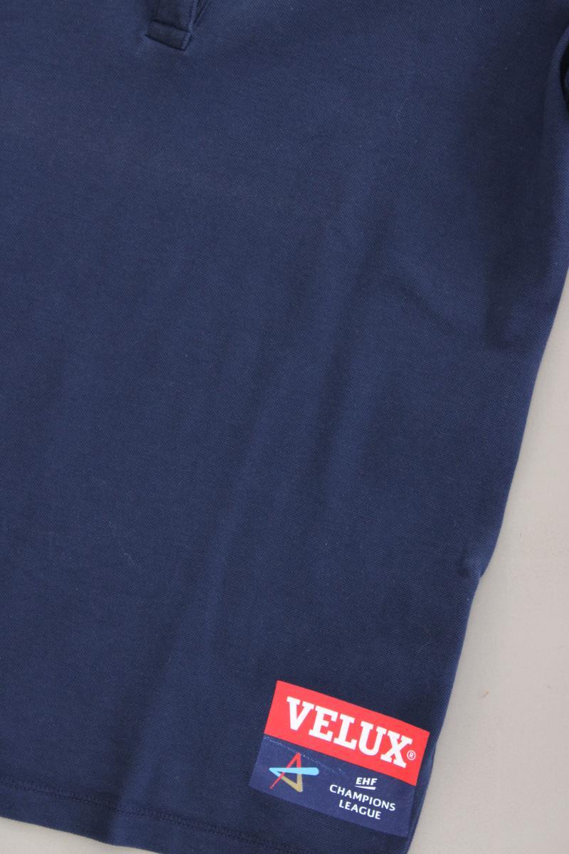 Adidas Poloshirt Gr. 34/36 Kurzarm blau aus Baumwolle