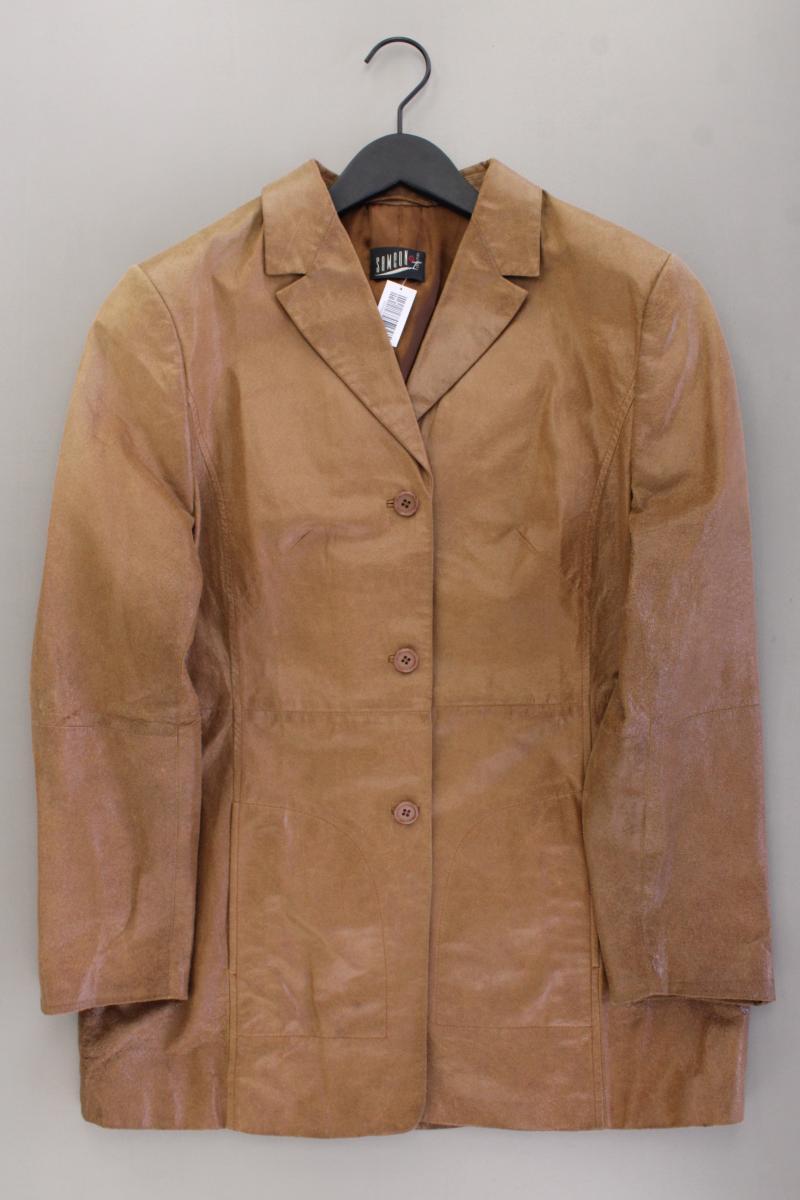 Samoon by Gerry Weber Vintage Ledermantel Gr. 40 braun