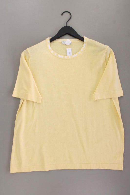 Strickshirt Gr. 52 Kurzarm gelb aus Baumwolle