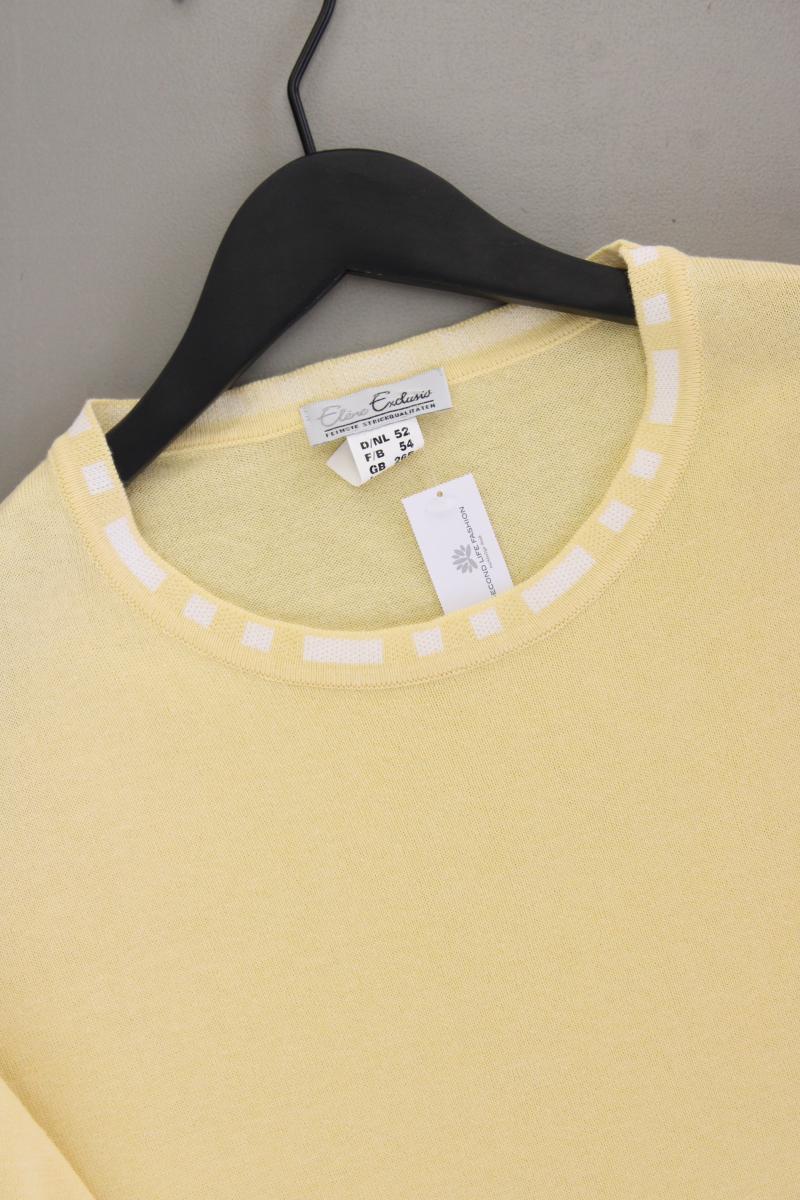 Strickshirt Gr. 52 Kurzarm gelb aus Baumwolle