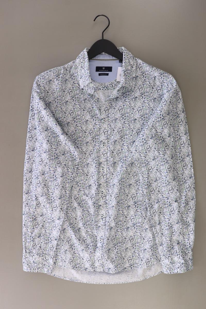 Basefield Langarmhemd für Herren Gr. Hemdgröße 43/44 mit Blumenmuster mehrfarbig