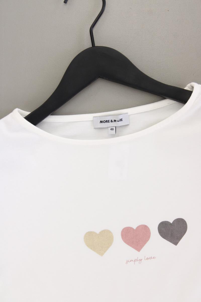 More&More Printshirt Gr. 40 Kurzarm weiß aus Baumwolle
