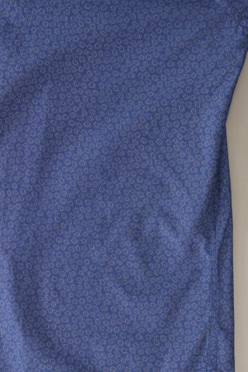 Barutti Hemd für Herren Gr. Hemdgröße 45 mit Blumenmuster Langarm blau